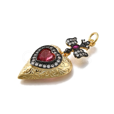 Brass Rhinestone Pendants KK-V002-05G-1