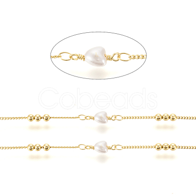 3.28 Feet Brass Handmade Beaded Chain X-CHC-I031-01G-1