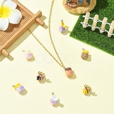 8Pcs 8 Styles Alloy Enamel Pendants ENAM-CJ0007-36-1