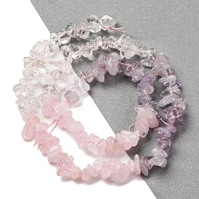 Natural Quartz Crystal & Rose Quartz & Amethyst Beads Strands G-L610-A08-A01-1