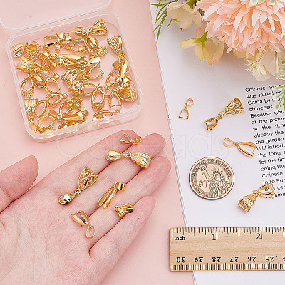 48Pcs 6 Styles Brass Ice Pick Pinch Bails KK-ME0002-93G-1