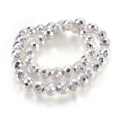 Electroplated Non-magnetic Synthetic Hematite Bead Strand G-E498-03C-1