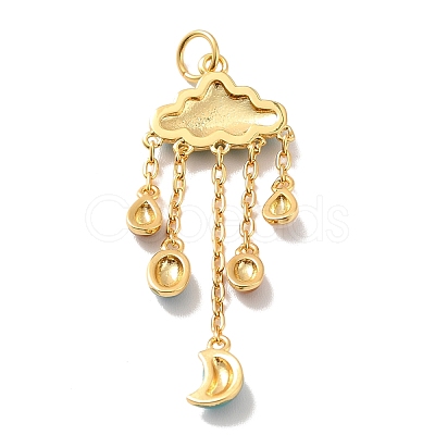 Rack Plating Brass Enamel Pendants KKB-M230-42G-1