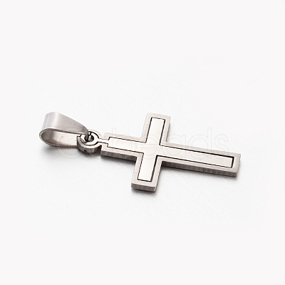 Tarnish Resistant Personalized 201 Stainless Steel Cross Pendants X-STAS-F010A-52-1