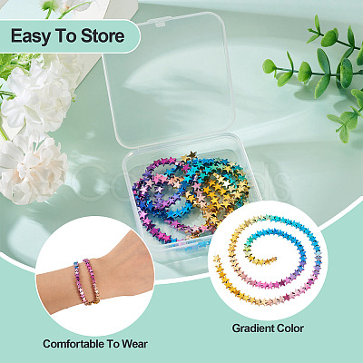 2 Strands Gradient Color Electroplated Synthetic Non-magnetic Hematite Beads Strands G-TA0002-86B-1