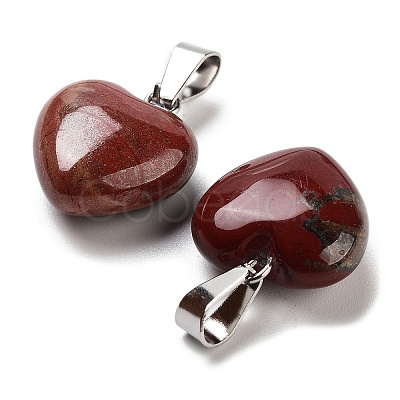 Natural Red Rainbow Jasper Charms HEAR-PW0001-057-05-1