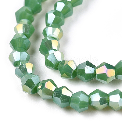 Opaque Solid Color Electroplate Glass Beads Strands EGLA-A039-P2mm-B08-1