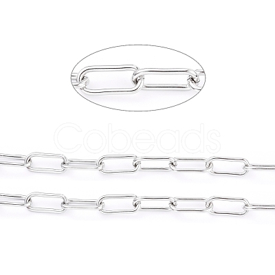 Tarnish Resistant 304 Stainless Steel Paperclip Chains CHS-D027-02P-1