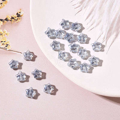 20Pcs Transparent Spray Painted Glass Beads GLAA-YW0001-14-1
