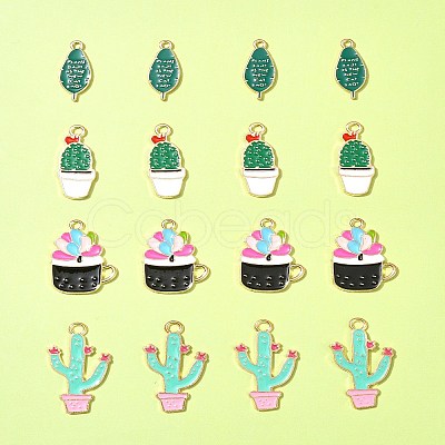 16Pcs 4 Styles Alloy Enamel Pendants ENAM-FS0001-86-1
