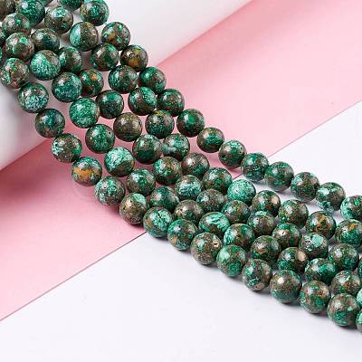 Assembled Synthetic Pyrite and Dyed Howlite Beads Strands G-K317-A03-03-1