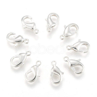 Silver Color Plated Brass Lobster Claw Clasps X-KK-902-S-NF-1