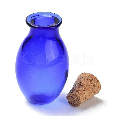 Oval Glass Cork Bottles Ornament X1-AJEW-O032-03B-1