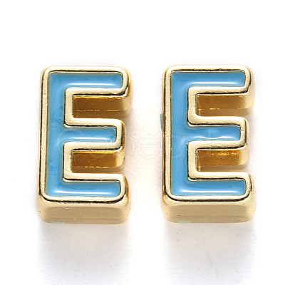 Rack Plating Alloy Enamel Beads X-ENAM-S122-033E-NR-1
