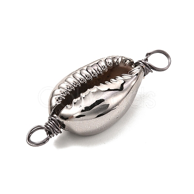 Electroplated Shell Beads Links Connectors PALLOY-JF01036-01-1