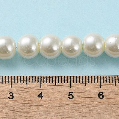 Pearlized Glass Pearl Round Beads Strands X-HY-8D-B02-1