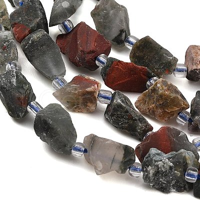 Raw Rough Natural African Bloodstone Beads Strands GG-CBA0B77-A09-01-1