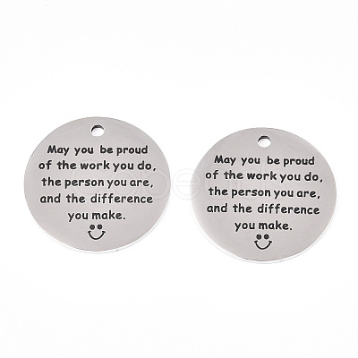 Non-Tarnish 201 Stainless Steel Pendants STAS-T064-38P-28-1