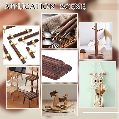 40Pcs 6 Styles Wood Craft Sticks WOOD-OC0004-25-1