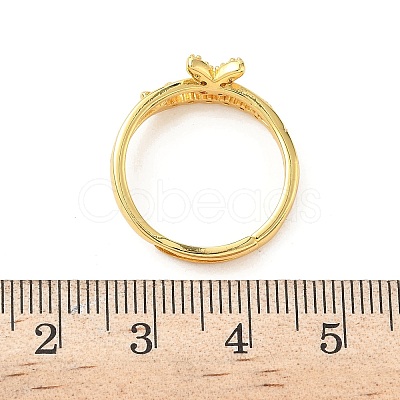 Brass Micro Pave Cubic Zirconia Finger Rings RJEW-H258-13G-1