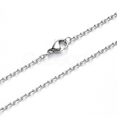 Non-Tarnish 304 Stainless Steel Cable Chain Necklace NJEW-S420-008A-P-1