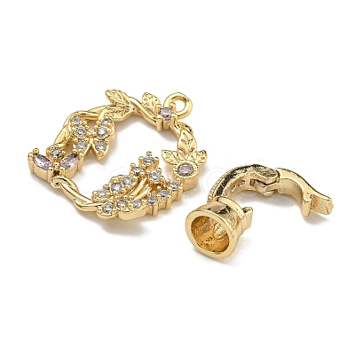 Brass Micro Pave Cubic Zirconia Fold Over Clasps KK-U037-25G-02-1