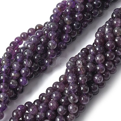 Natural Amethyst Beads Strands G-M445-8MM-01D-1