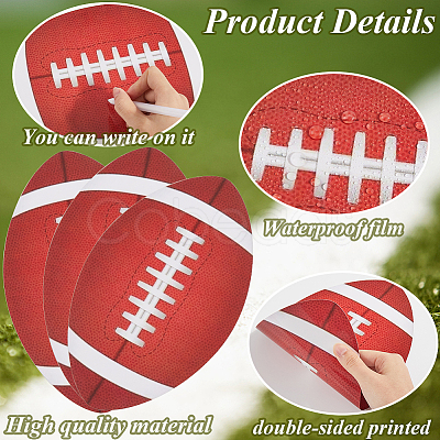 15Pcs Rugby Party Paper Cut AJEW-SP0001-30-1