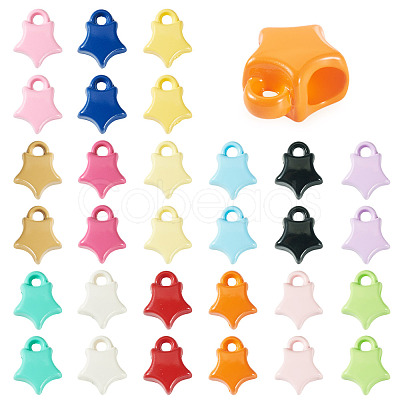 30Pcs 15 Colors Baking Paint Opaque Acrylic Beads ACRP-TA0001-05-1