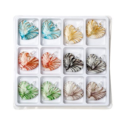 Handmade Gold Sand Lampwork Pendants LAMP-S090-B-1
