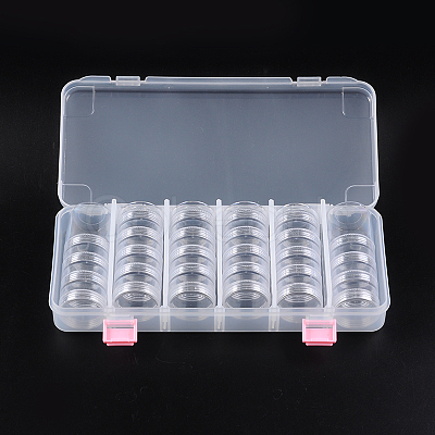 Plastic Bead Storage Containers with Lids and 30PCS Mini Storage Jars C020Y-1