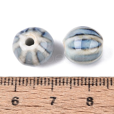 Vintage Porcelain Corrugated Beads PORC-N013-11I-1