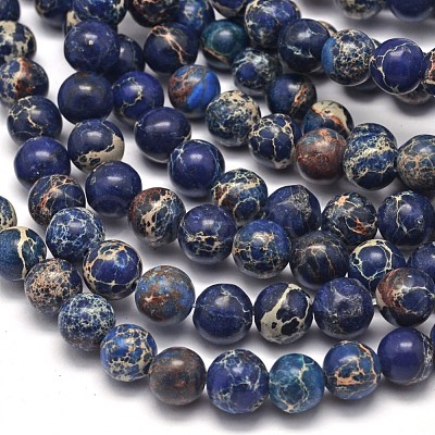 Natural Imperial Jasper Beads Strands G-I122-8mm-16-1