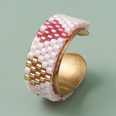 Glass Seed Beads Cuff Rings RJEW-MZ00016-02-1