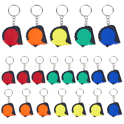 20Pcs 5 Colors TPR & ABS & Stainless Steel Tape Measures AJEW-FH0007-33-1