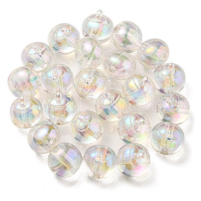 UV Plating Rainbow Iridescent Acrylic Beads OACR-A014-02A-1