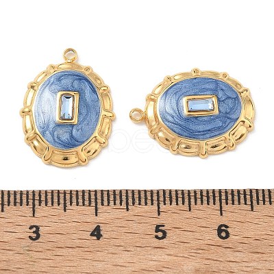 304 Stainless Steel Micro Pave Blue Cubic Zirconia Pendants STAS-F360-20G-01-1