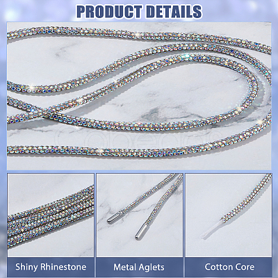PVC & Rhinestone Shoelace DIY-DC0003-43B-1