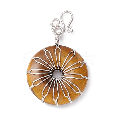 Natural Tiger Eye Big Pendants G-P459-01P-H-1