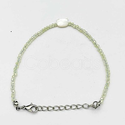 Faceted Rondelle Glass Beaded Bracelets TR4821-5-1