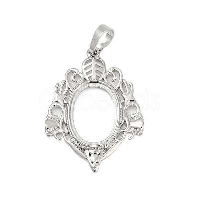 Brass Pendant Cabochon Settings KK-S521-15P-1