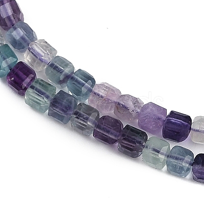 Natural Colorful Fluorite Beads Strands G-P553-E01-02-1