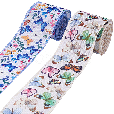 2 Rolls Burlap Ribbons SRIB-WH20009-005-1