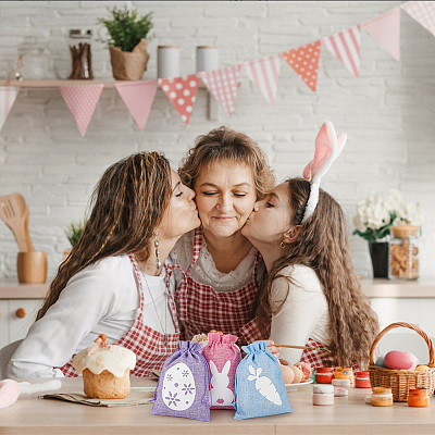 24Pcs 12 Styles Easter Cloth Storage Pouches ABAG-BC0001-62-1