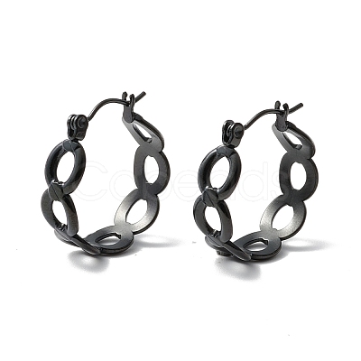 304 Stainless Steel Oval Link Chunky Hoop Earrings for Women EJEW-P197-06EB-1