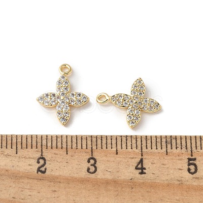 Brass Micro Pave Clear Cubic Zirconia Pendants KK-Q031-31G-01-1