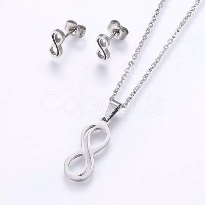 304 Stainless Steel Jewelry Sets SJEW-O090-10-1