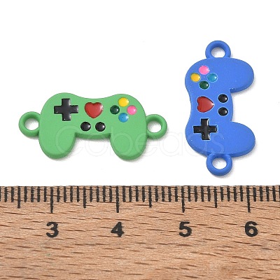 Spray Painted Alloy Enamel Connector Charm AL-CBA67E2-01-1