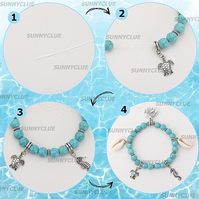 DIY Ocean Theme Bracelet Making Kit DIY-SC0023-57-1
