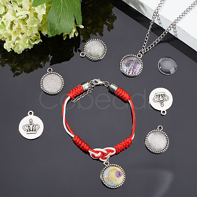 200Pcs DIY Half Round Pendant Making Kits DIY-AR0001-38AS-1